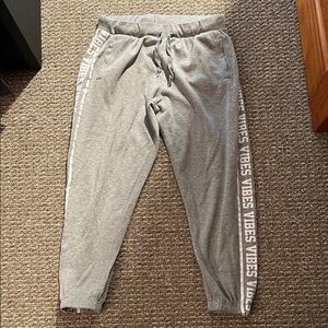 Rue21 Gray Joggers with Vibes Print